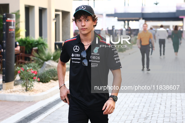 Andrea Kimi Antonelli ahead of the Formula 1 Abu Dhabi Grand Prix at Yas Marina Circuit in Abu Dhabi, United Arab Emirates on December 5, 20...