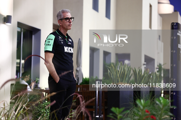 Alessandro Alunni Bravi ahead of the Formula 1 Abu Dhabi Grand Prix at Yas Marina Circuit in Abu Dhabi, United Arab Emirates on December 5,...