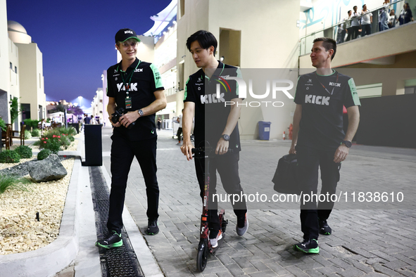 Zhou Guanyu of Kick Sauber ahead of the Formula 1 Abu Dhabi Grand Prix at Yas Marina Circuit in Abu Dhabi, United Arab Emirates on December...