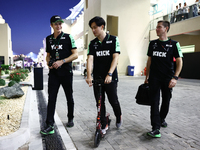 Zhou Guanyu of Kick Sauber ahead of the Formula 1 Abu Dhabi Grand Prix at Yas Marina Circuit in Abu Dhabi, United Arab Emirates on December...