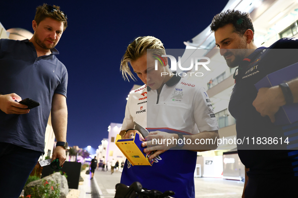 Liam Lawson of RB ahead of the Formula 1 Abu Dhabi Grand Prix at Yas Marina Circuit in Abu Dhabi, United Arab Emirates on December 5, 2024. 