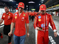 Arthur Leclerc and Charles Leclerc of Ferrari ahead of the Formula 1 Abu Dhabi Grand Prix at Yas Marina Circuit in Abu Dhabi, United Arab Em...