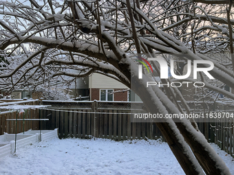 Snow is visible following the first snowfall of the season in Toronto, Ontario, Canada, on December 5, 2024. (