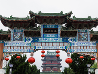 A view of the Pavilion of Prince Teng, one of the famous ancient Chinese buildings, in Nanchang, Jiangxi province, China, on March 16, 2021....