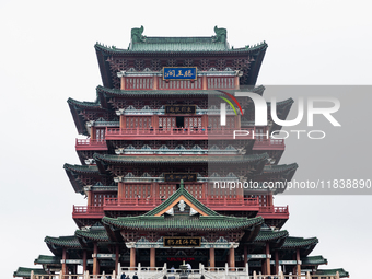 A view of the Pavilion of Prince Teng, one of the famous ancient Chinese buildings, in Nanchang, Jiangxi province, China, on March 16, 2021....