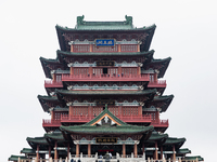 A view of the Pavilion of Prince Teng, one of the famous ancient Chinese buildings, in Nanchang, Jiangxi province, China, on March 16, 2021....