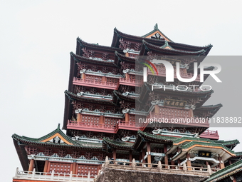 A view of the Pavilion of Prince Teng, one of the famous ancient Chinese buildings, in Nanchang, Jiangxi province, China, on March 16, 2021....