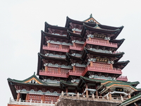 A view of the Pavilion of Prince Teng, one of the famous ancient Chinese buildings, in Nanchang, Jiangxi province, China, on March 16, 2021....