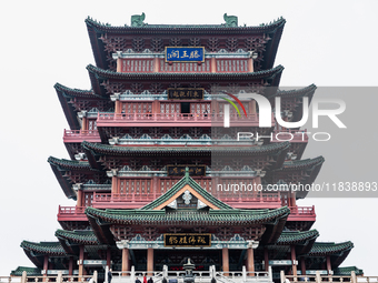 A view of the Pavilion of Prince Teng, one of the famous ancient Chinese buildings, in Nanchang, Jiangxi province, China, on March 16, 2021....