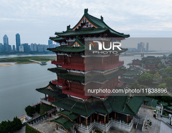 A view of the Pavilion of Prince Teng, one of the famous ancient Chinese buildings, in Nanchang, Jiangxi province, China, on March 16, 2021....