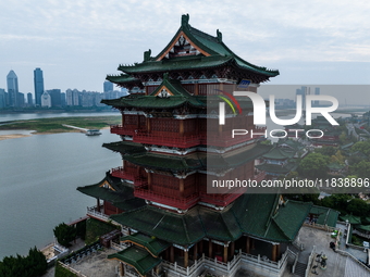 A view of the Pavilion of Prince Teng, one of the famous ancient Chinese buildings, in Nanchang, Jiangxi province, China, on March 16, 2021....