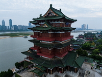 A view of the Pavilion of Prince Teng, one of the famous ancient Chinese buildings, in Nanchang, Jiangxi province, China, on March 16, 2021....