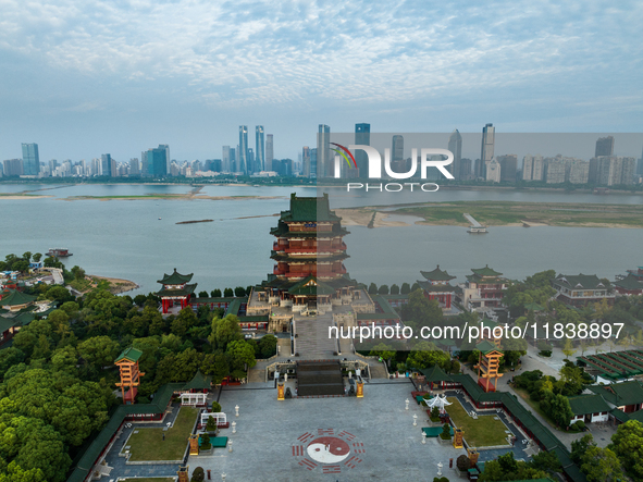 A view of the Pavilion of Prince Teng, one of the famous ancient Chinese buildings, in Nanchang, Jiangxi province, China, on March 16, 2021....