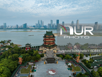 A view of the Pavilion of Prince Teng, one of the famous ancient Chinese buildings, in Nanchang, Jiangxi province, China, on March 16, 2021....