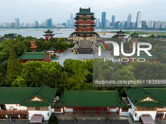 A view of the Pavilion of Prince Teng, one of the famous ancient Chinese buildings, in Nanchang, Jiangxi province, China, on March 16, 2021....