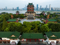 A view of the Pavilion of Prince Teng, one of the famous ancient Chinese buildings, in Nanchang, Jiangxi province, China, on March 16, 2021....