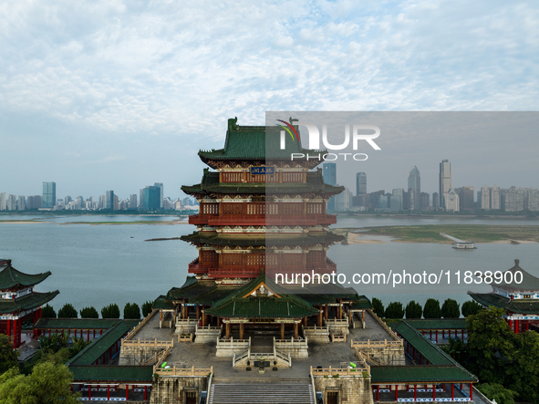 A view of the Pavilion of Prince Teng, one of the famous ancient Chinese buildings, in Nanchang, Jiangxi province, China, on March 16, 2021....