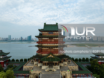 A view of the Pavilion of Prince Teng, one of the famous ancient Chinese buildings, in Nanchang, Jiangxi province, China, on March 16, 2021....