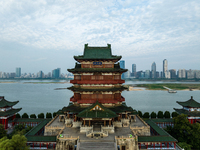 A view of the Pavilion of Prince Teng, one of the famous ancient Chinese buildings, in Nanchang, Jiangxi province, China, on March 16, 2021....