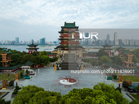 A view of the Pavilion of Prince Teng, one of the famous ancient Chinese buildings, in Nanchang, Jiangxi province, China, on March 16, 2021....