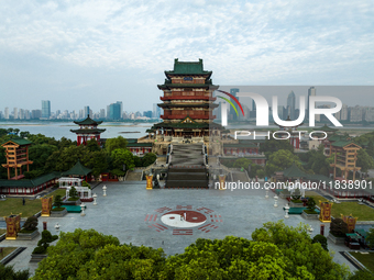 A view of the Pavilion of Prince Teng, one of the famous ancient Chinese buildings, in Nanchang, Jiangxi province, China, on March 16, 2021....