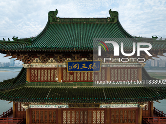 A view of the Pavilion of Prince Teng, one of the famous ancient Chinese buildings, in Nanchang, Jiangxi province, China, on March 16, 2021....