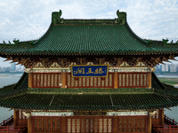 A view of the Pavilion of Prince Teng, one of the famous ancient Chinese buildings, in Nanchang, Jiangxi province, China, on March 16, 2021....