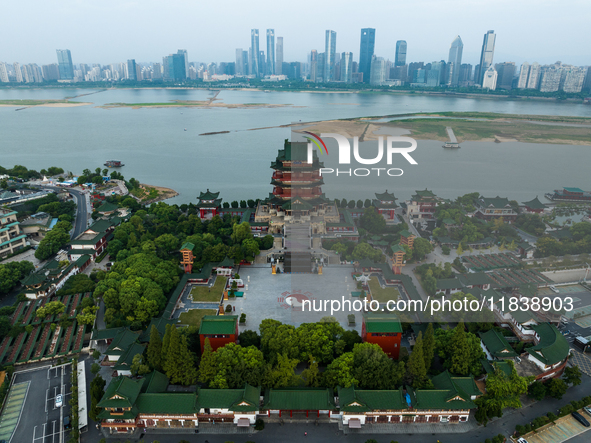 A view of the Pavilion of Prince Teng, one of the famous ancient Chinese buildings, in Nanchang, Jiangxi province, China, on March 16, 2021....