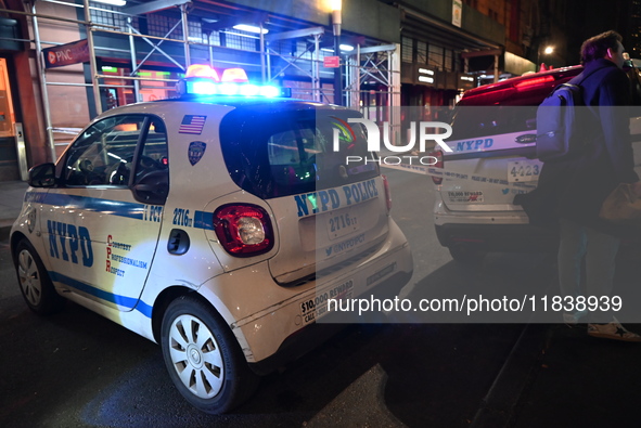 One teenage boy dies and one man is wounded in a stabbing in the Financial District section of Manhattan, New York, United States, on Decemb...