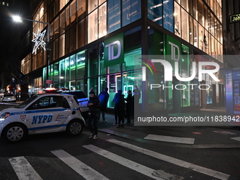 One teenage boy dies and one man is wounded in a stabbing in the Financial District section of Manhattan, New York, United States, on Decemb...