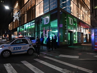 One teenage boy dies and one man is wounded in a stabbing in the Financial District section of Manhattan, New York, United States, on Decemb...