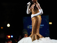 President Biden switches on the National Christmas Tree in subfreezing weather in Washington, D.C., United States, on December 5, 2024. Sing...