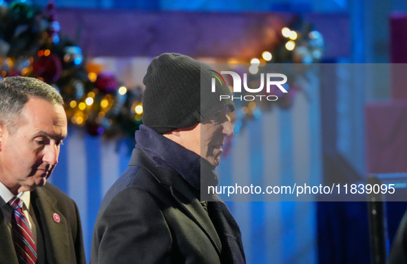 President Biden switches on the National Christmas Tree in subfreezing weather in Washington, D.C., United States, on December 5, 2024. Sing...