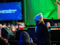 President Biden switches on the National Christmas Tree in subfreezing weather in Washington, D.C., United States, on December 5, 2024. Sing...