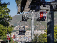 A ropeway is seen in Alanya, Turkey, on November 5, 2024. (