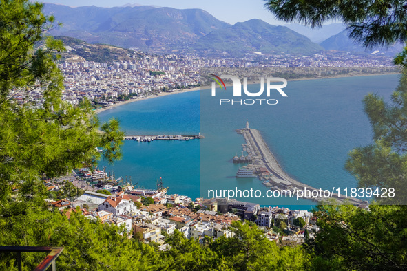 A general view of the Mediterranean Sea bay is seen in Alanya, Turkey, on November 5, 2024. 