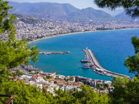 A general view of the Mediterranean Sea bay is seen in Alanya, Turkey, on November 5, 2024. (