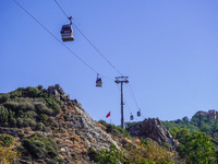 A ropeway is seen in Alanya, Turkey, on November 5, 2024. (