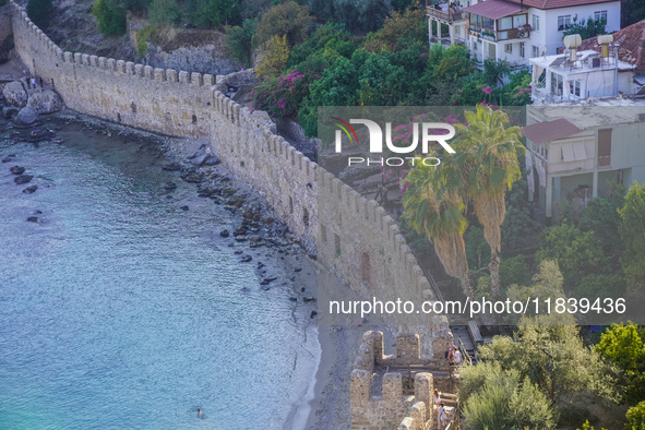 Historical city walls are seen in Alanya, Turkey, on November 5, 2024. 