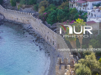 Historical city walls are seen in Alanya, Turkey, on November 5, 2024. (