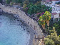 Historical city walls are seen in Alanya, Turkey, on November 5, 2024. (