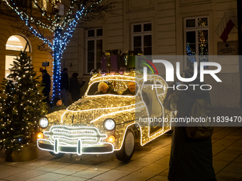 Christmas iluminations In Warsaw, Poland on December 05, 2024. (