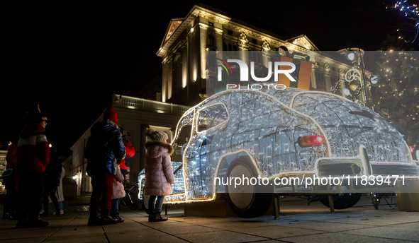 Christmas iluminations In Warsaw, Poland on December 05, 2024. 