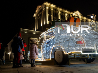 Christmas iluminations In Warsaw, Poland on December 05, 2024. (