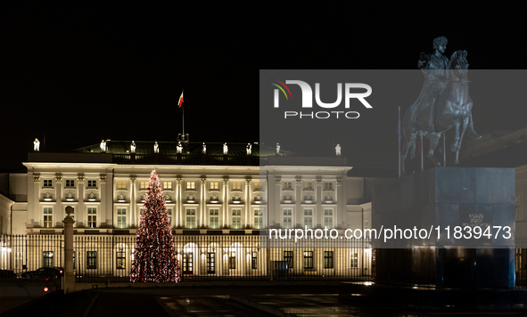 Christmas iluminations In Warsaw, Poland on December 05, 2024. 