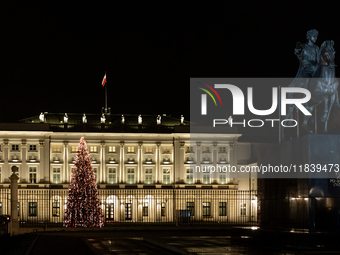 Christmas iluminations In Warsaw, Poland on December 05, 2024. (