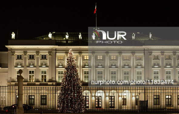 Christmas iluminations In Warsaw, Poland on December 05, 2024. 