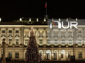 Christmas iluminations In Warsaw, Poland on December 05, 2024. (