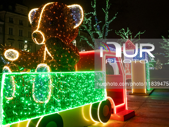 Christmas iluminations In Warsaw, Poland on December 05, 2024. (