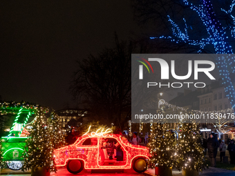 Christmas iluminations In Warsaw, Poland on December 05, 2024. (